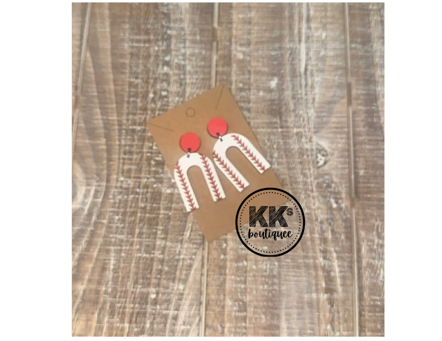 Baseball U Dangle Earrings