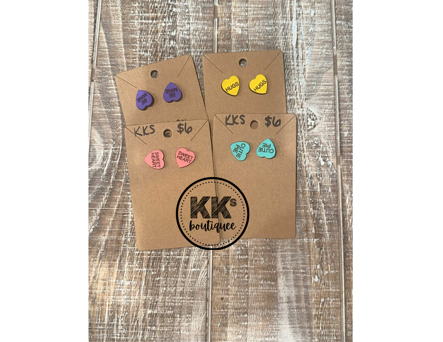 Mystery Candy Heart Stud Earrings