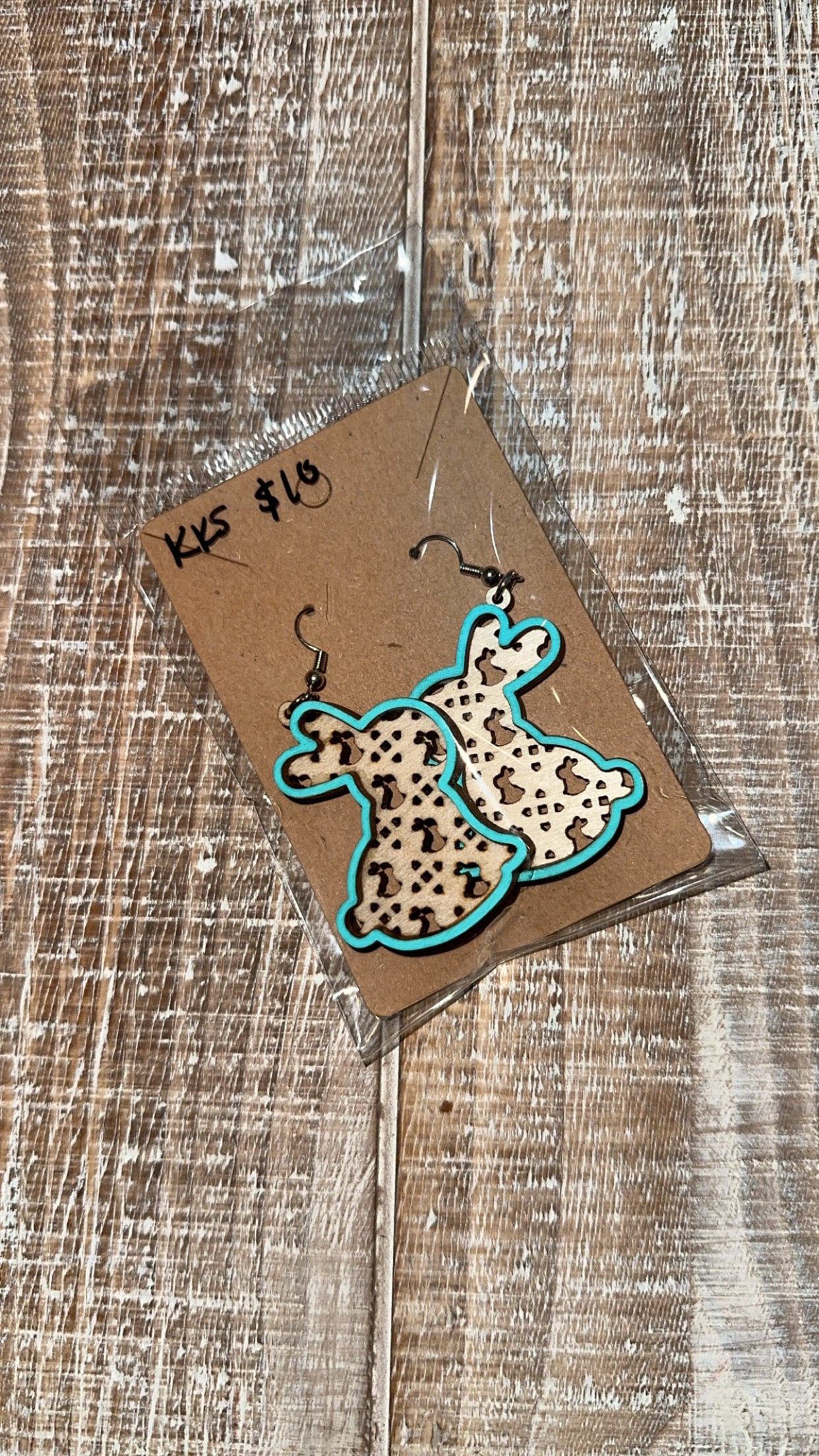 Teal bunny Dangle