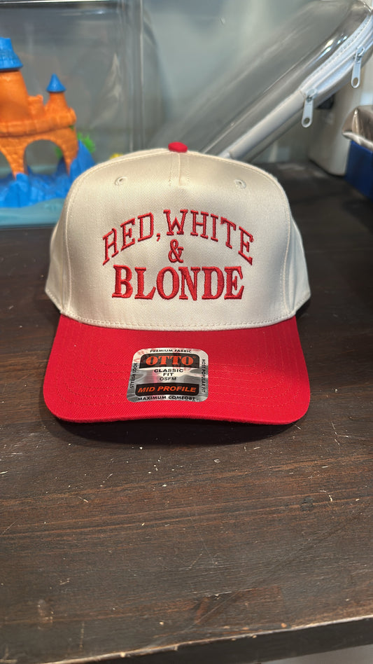 Red White and Blonde Otto Hat