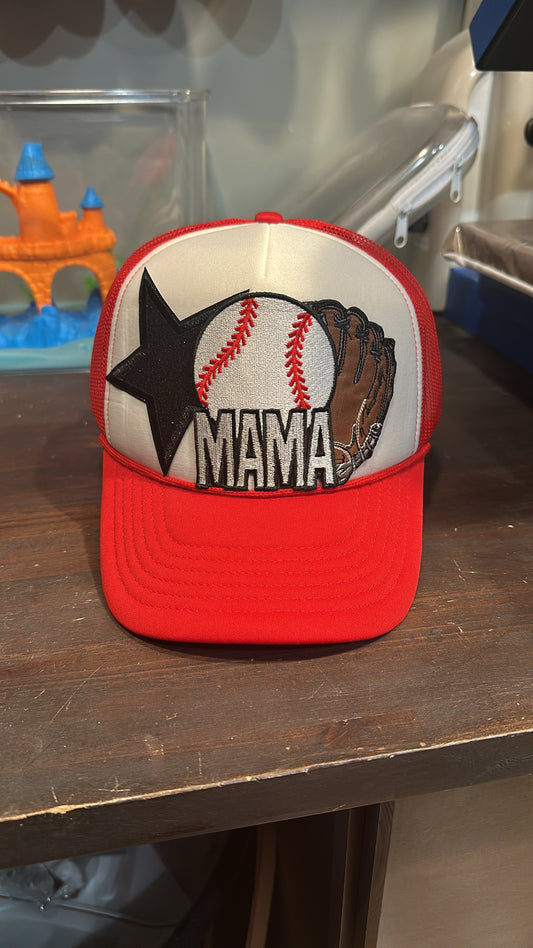Baseball Mama Patch Hat