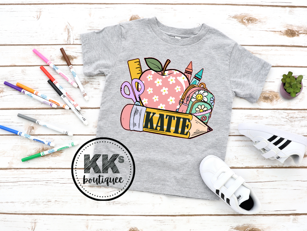 Personalized Back to School Girl Shirt