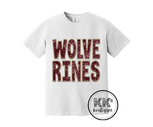 Dade Wolverine Faux Embroidery Short Sleeve Shirt