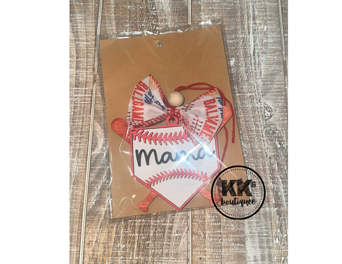 Baseball Mama Car Charm