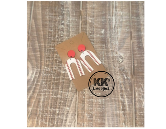 Baseball U Dangle Earrings