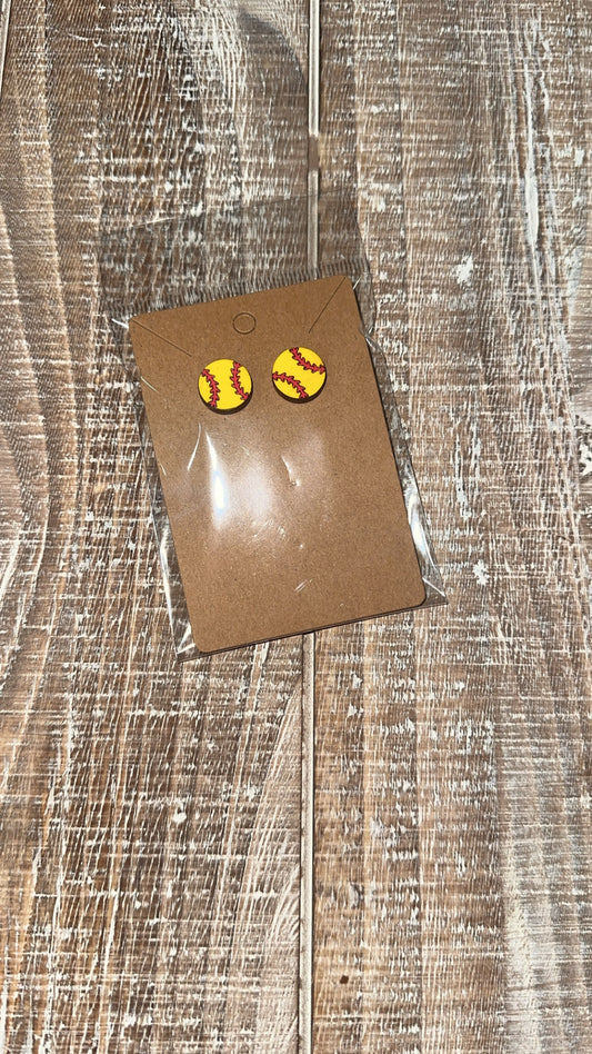Softball Stud Earrings