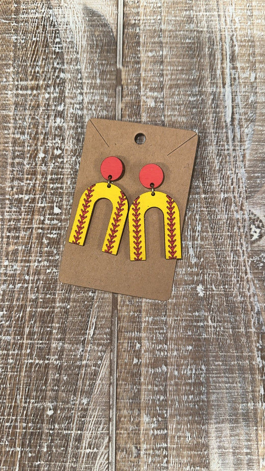 Softball Dangle Earrings