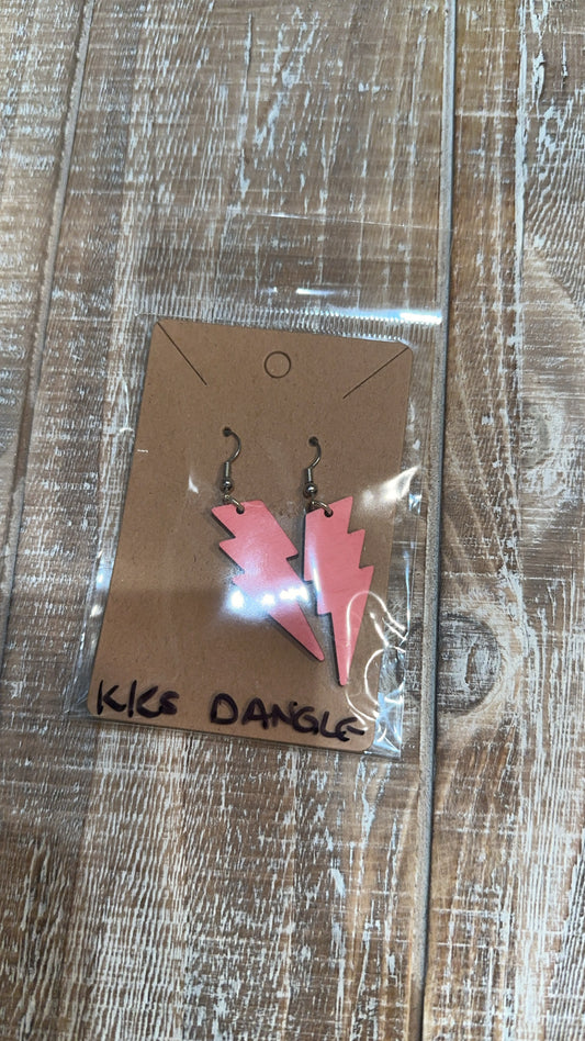 Pink lightening bolt dangle