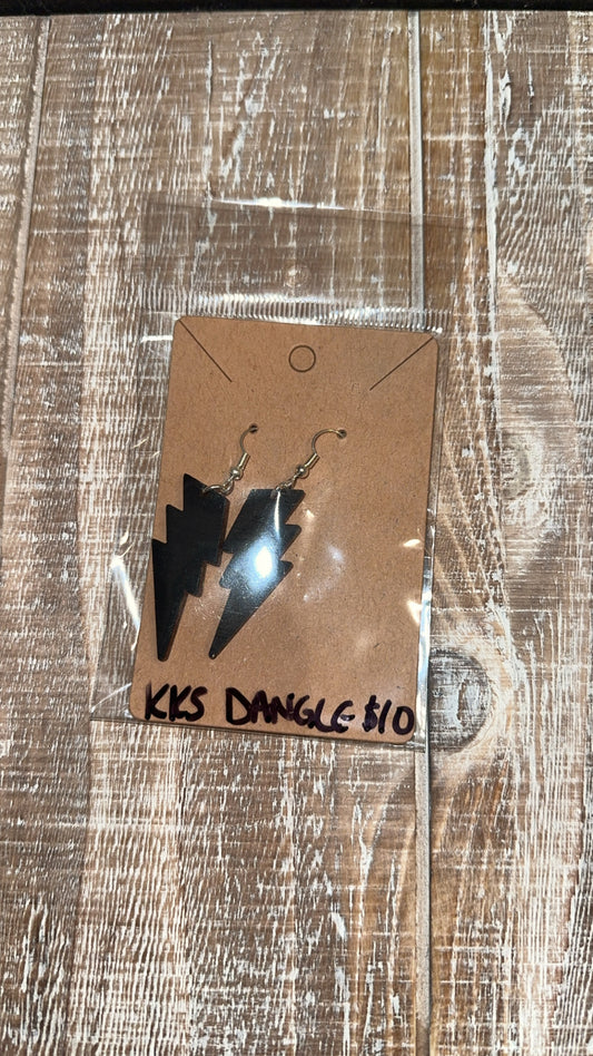 Black lightening bolt dangle