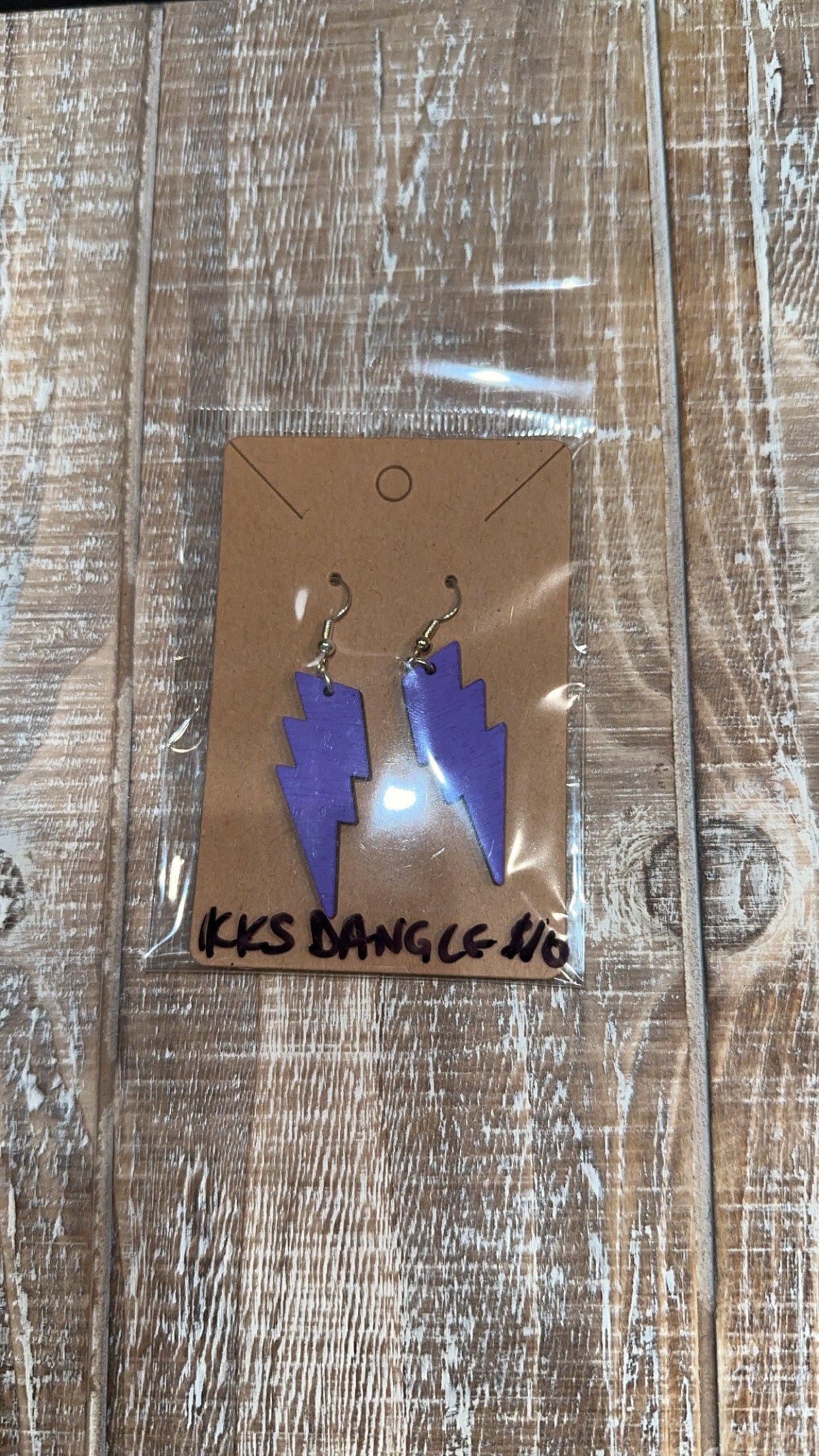 Purple lightening bolt dangle