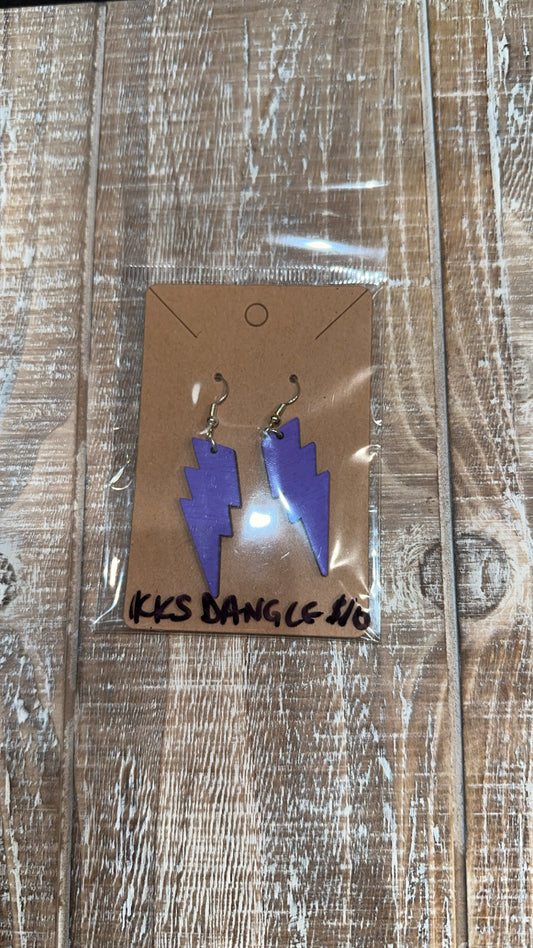 Purple lightening bolt dangle