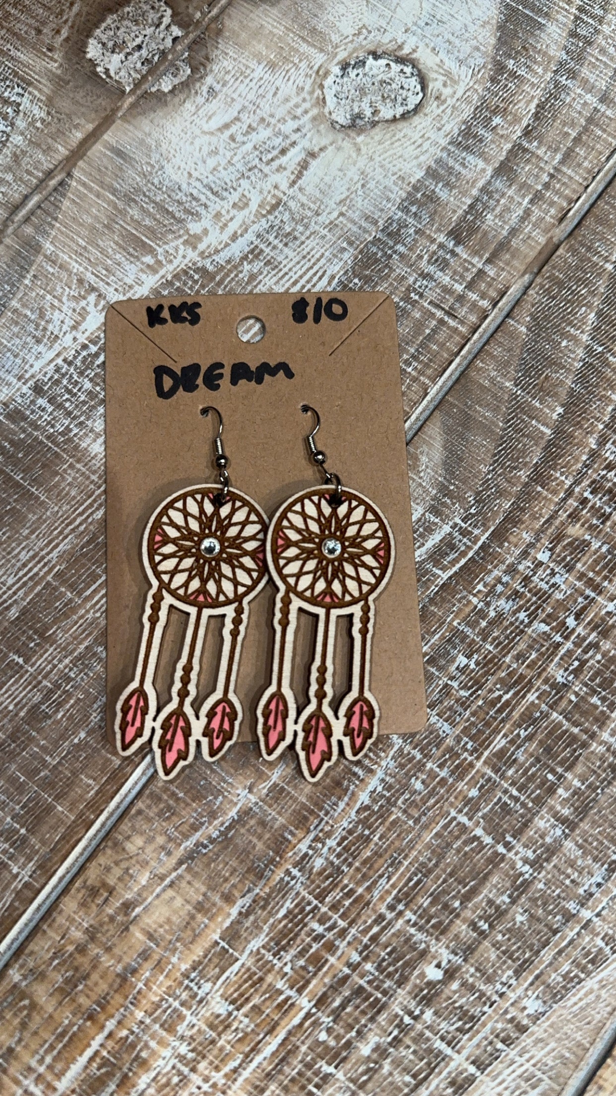 Pink dreamcatcher dangle