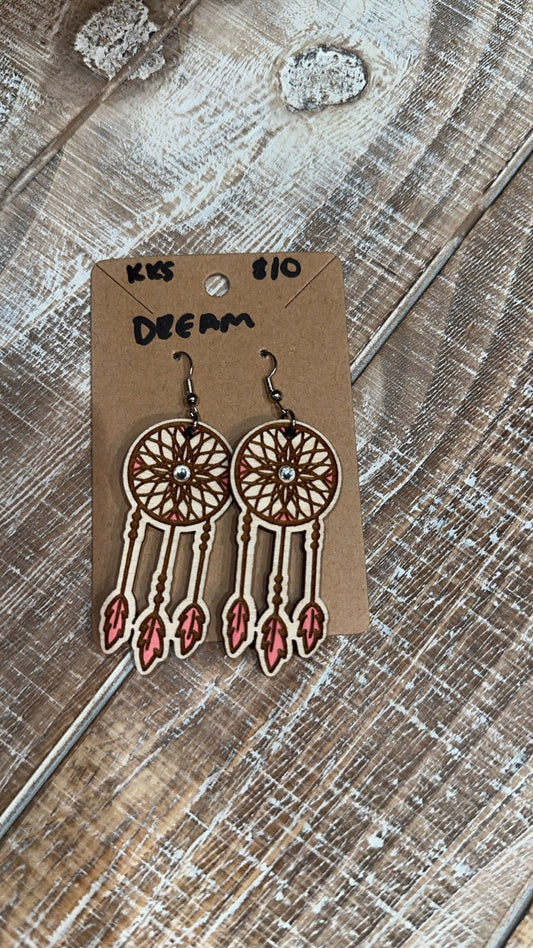 Pink dreamcatcher dangle