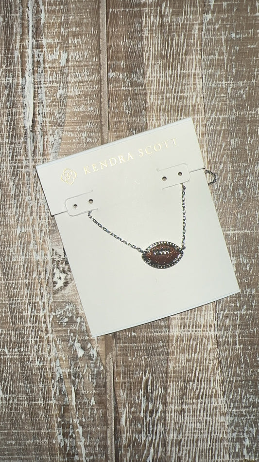 Silver Football KS necklace
