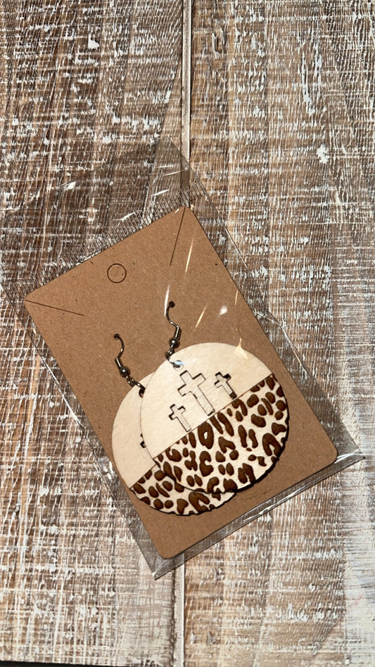 Cheetah Cross Dangle