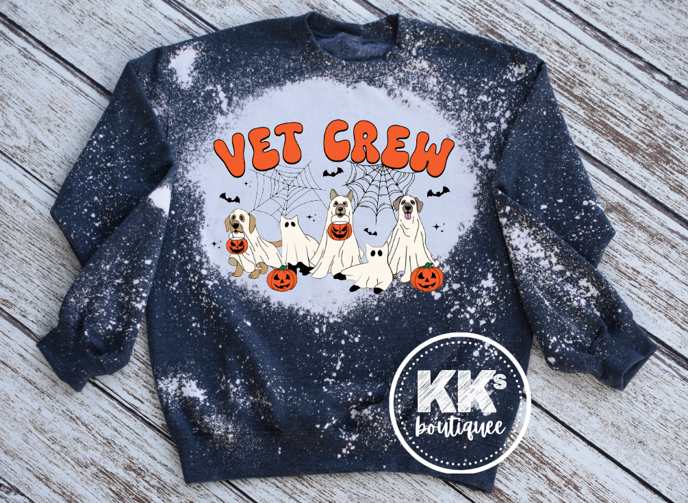 Halloween Vet Crew Bleached Sweatshirt