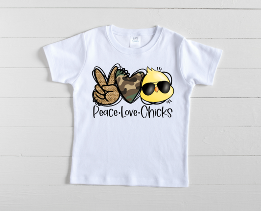 Peace Love and Chicks Easter Tee