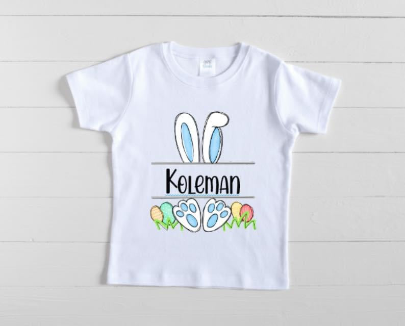 Blue personalized bunny Easter Tee